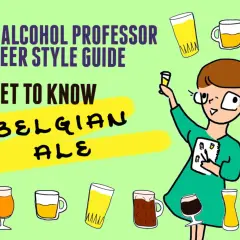 Guide des bières : découvrez la belgian pale ale. Illustration d'une femme entourée de verres de bière.