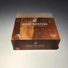Boîte de jeu "Bière Mystère" avec une illustration de bière mousseuse. Parfait pour une soirée biere 80.