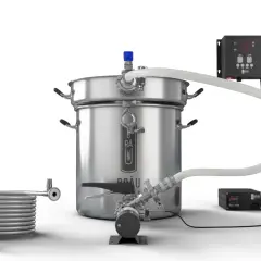 Système de brassage tout-en-un avec cuve, pompe, serpentin de refroidissement et contrôleur numérique pour un brew in a bag parfait.