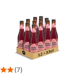 Douze bouteilles de bière Mort Subite Kriek Lambic, 33cl. Le pourcentage d'alcool n'est pas visible.