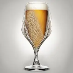 Verre de bière ambrée avec des épis de blé entrelacés, évoquant la levure Bry 97.