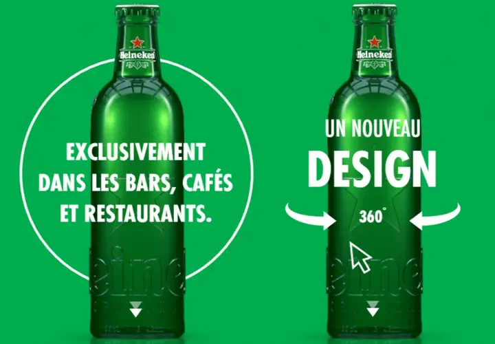 Pourquoi les bouteilles de bière sont vertes ? Pour protéger la bière de la lumière. Ici, deux bouteilles Heineken vertes, l'une avec un message exclusif, l'autre un nouveau design.