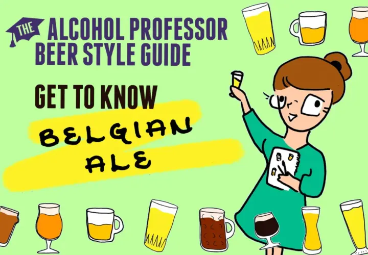 Guide des bières : découvrez la belgian pale ale. Illustration d'une femme entourée de verres de bière.
