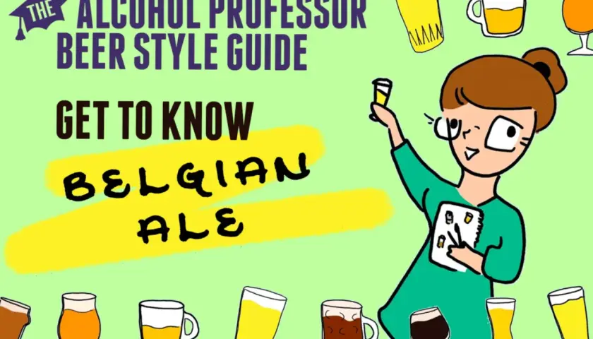 Guide des bières : découvrez la belgian pale ale. Illustration d'une femme entourée de verres de bière.
